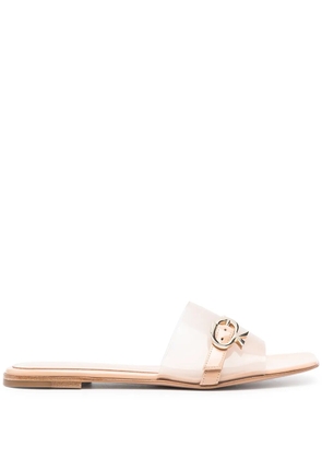 Gianvito Rossi buckle-detail square-toe sandals - Neutrals