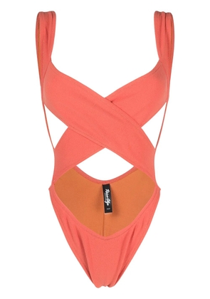 Reina Olga Exotica criss-cross swimsuit - Orange
