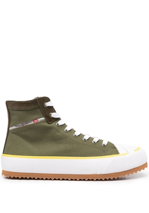 Diesel side logo-print detail sneakers - Green