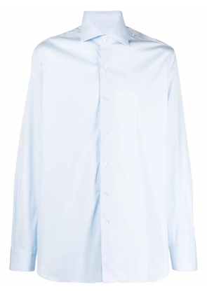 Barba French collar long-sleeve cotton shirt - Blue