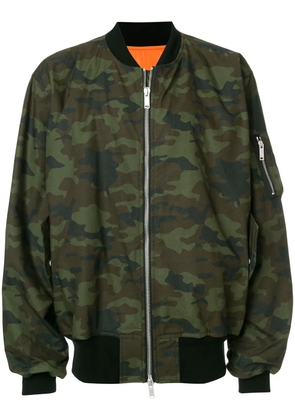 UNRAVEL PROJECT camouflage print bomber jacket - Green
