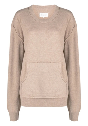 Maison Margiela crew-neck wool-blend jumper - Brown