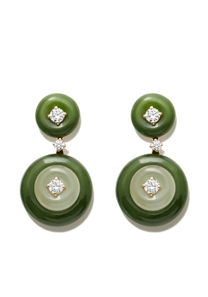 Fernando Jorge 18kt yellow gold jade and diamond drop earrings