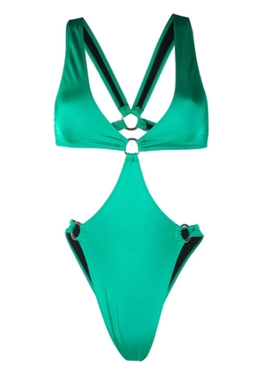 Manokhi cut-out ring-detail one-piece - Green