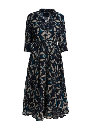 Samantha Sung leaf print dress - Blue