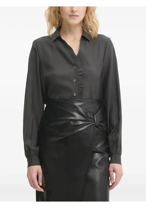 NEVER FULLY DRESSED ruffled button shirt - Green