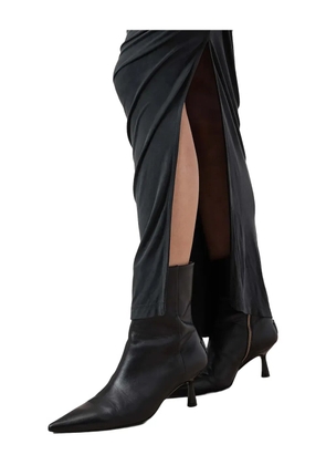 AllSaints cross-neckline gathered dress - Black