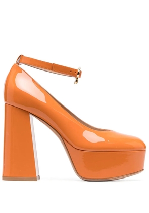 Gianvito Rossi high-shine finish 120mm pumps - Orange