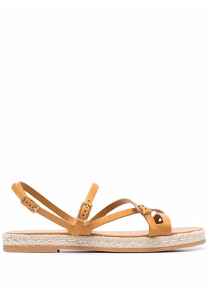 Tod's raffia sole strappy sandals - Brown