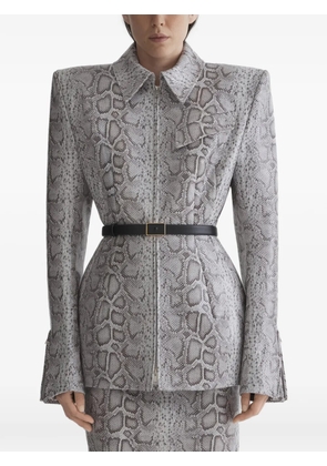 Mugler snake-print zip jacket - Grey