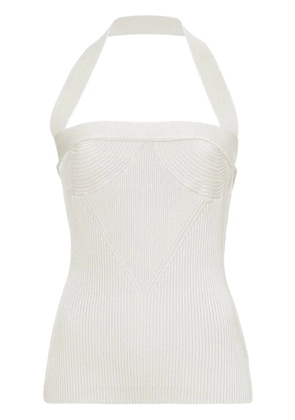 Proenza Schouler ribbed-knit halterneck knitted top - White