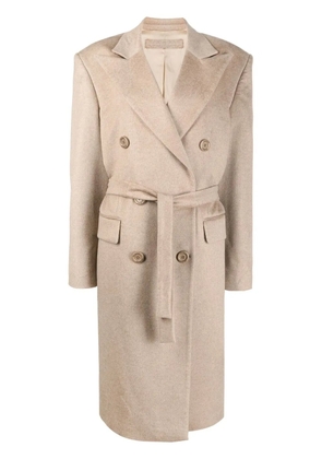 Almaz double-breasted belted coat - Neutrals