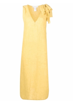 Fabiana Filippi longline V-neck linen top - Yellow