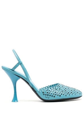 3juin 100mm crystal-embellished pumps - Blue