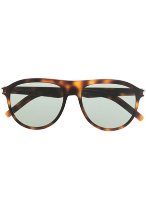 Saint Laurent Eyewear tortoiseshell-effect tinted sunglasses - Brown