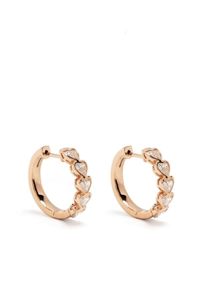 Anita Ko 18kt rose gold bezel heart diamond earrings
