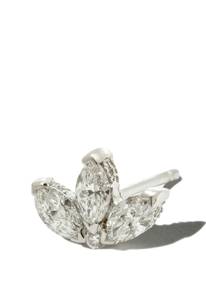 MARIA TASH 18kt white gold Engraved Lotus earring - Silver