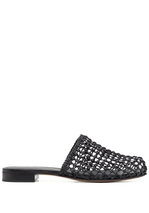 Ferragamo woven-design leather mules - Black