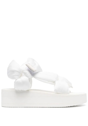 RED(V) padded flatform sandals - White