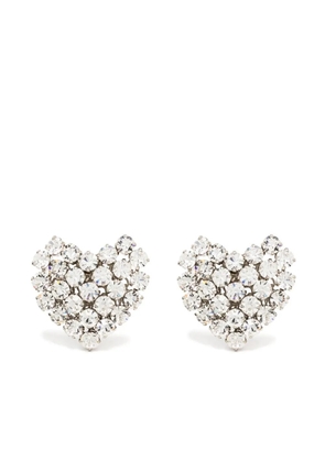Alessandra Rich crystal-embellished heart-shaped earrings - Silver