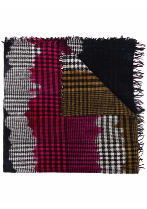 Faliero Sarti checked frayed scarf - Pink