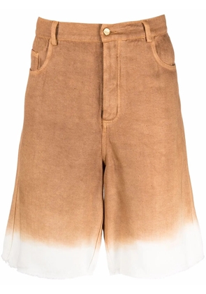 Federico Curradi tie-dye denim shorts - Brown