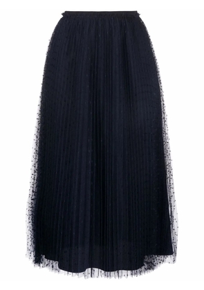 RED Valentino point d'esprit pleated tulle skirt - Blue