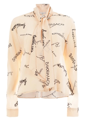 Natasha Zinko printed pussy-bow blouse - Neutrals