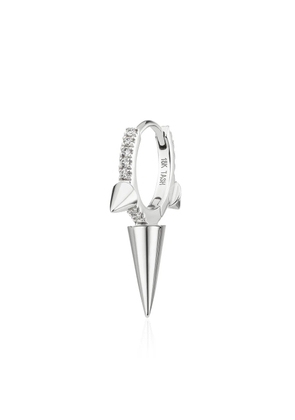 MARIA TASH 18kt white gold triple spike diamond huggie earring