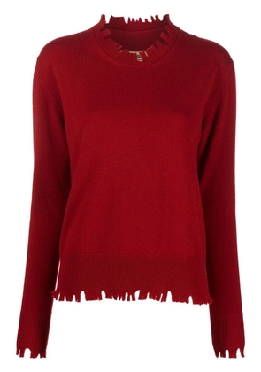 Uma Wang distressed-edge knit jumper - Red