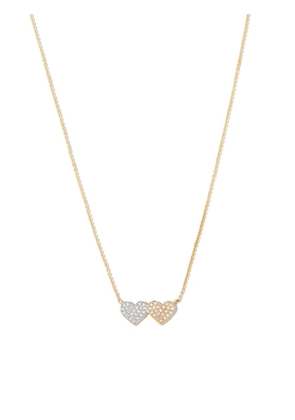 Sydney Evan 14kt yellow gold medium diamond double heart necklace