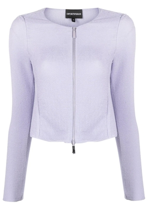 Emporio Armani barré jersey zip-up jacket - Purple