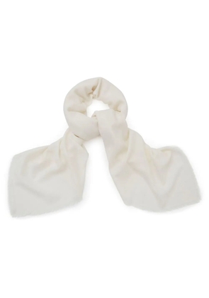 Alexander McQueen frayed-edge wool scarf - White