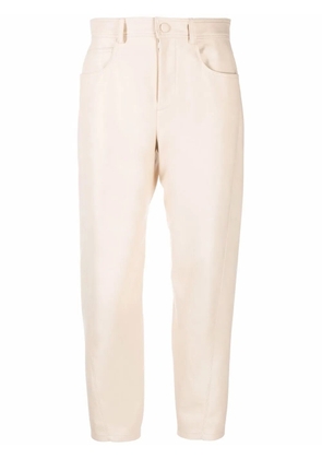 Stella McCartney straight leg faux leather trousers - Neutrals