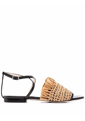 Fabiana Filippi raffia-strap leather sandals - Neutrals