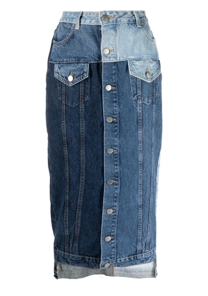 RED Valentino patchwork denim skirt - Blue