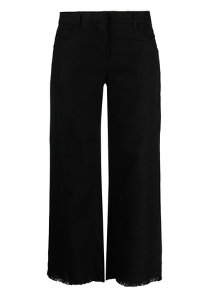'S Max Mara cropped linen-blend trousers - Black