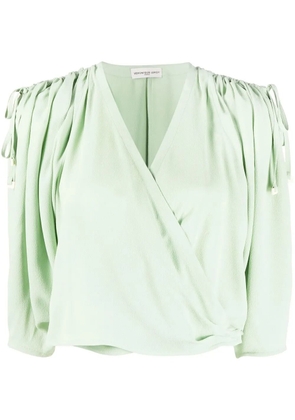 Veronique Leroy ruched wrap blouse - Green