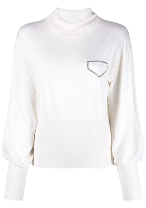 Fabiana Filippi Monili-detail knitted jumper - White