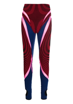 Paolina Russo panelled ribbed leggings - Red