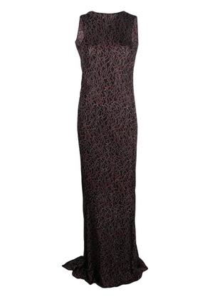 VITELLI draped-detailing floor-length dress - Black