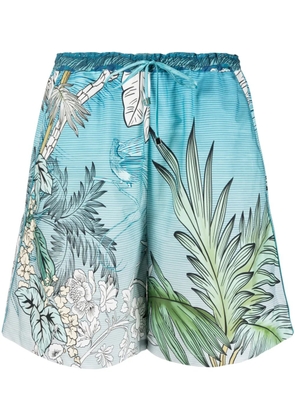 F.R.S For Restless Sleepers ombré-effect cotton shorts - Blue