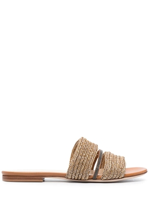 Fabiana Filippi lurex strap mule sandals - Gold