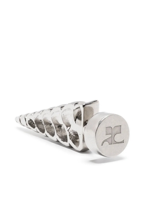 Courrèges rear shell-pendant single earring - Silver