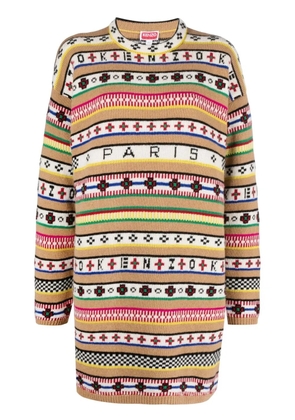 Kenzo intarsia-knit jumper dress - Brown