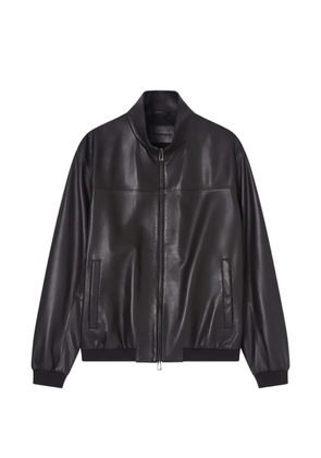 Emporio Armani zip-up leather jacket - Brown