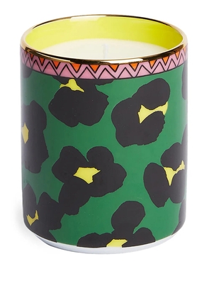 La DoubleJ Flower Leopard candle (250g) - Green