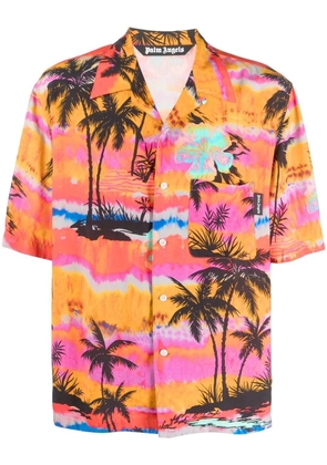 Palm Angels palm tree-print shirt - Pink