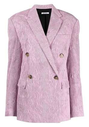 Krizia crinkled double-breasted fastening blazer - Pink