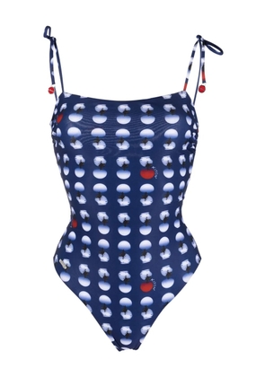 Kiton polka-dot print swimsuit - Blue